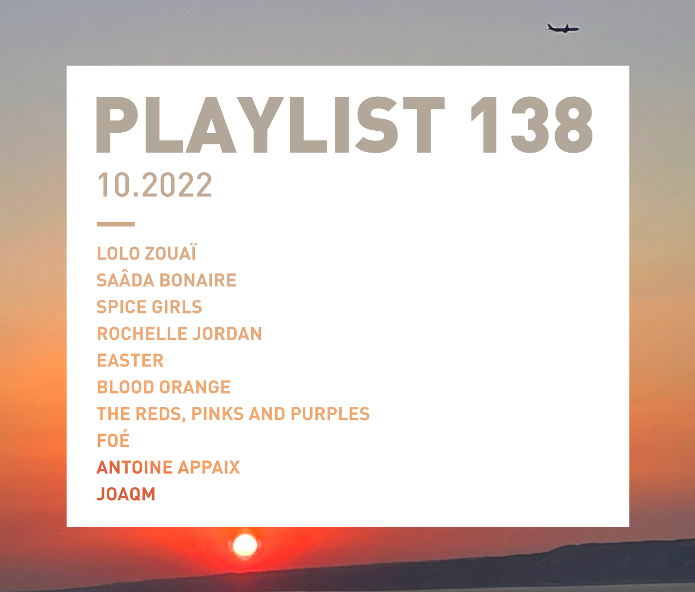 Playlist 138 : Saâda Bonaire, Spice Girls, Blood Orange, Foé, etc.